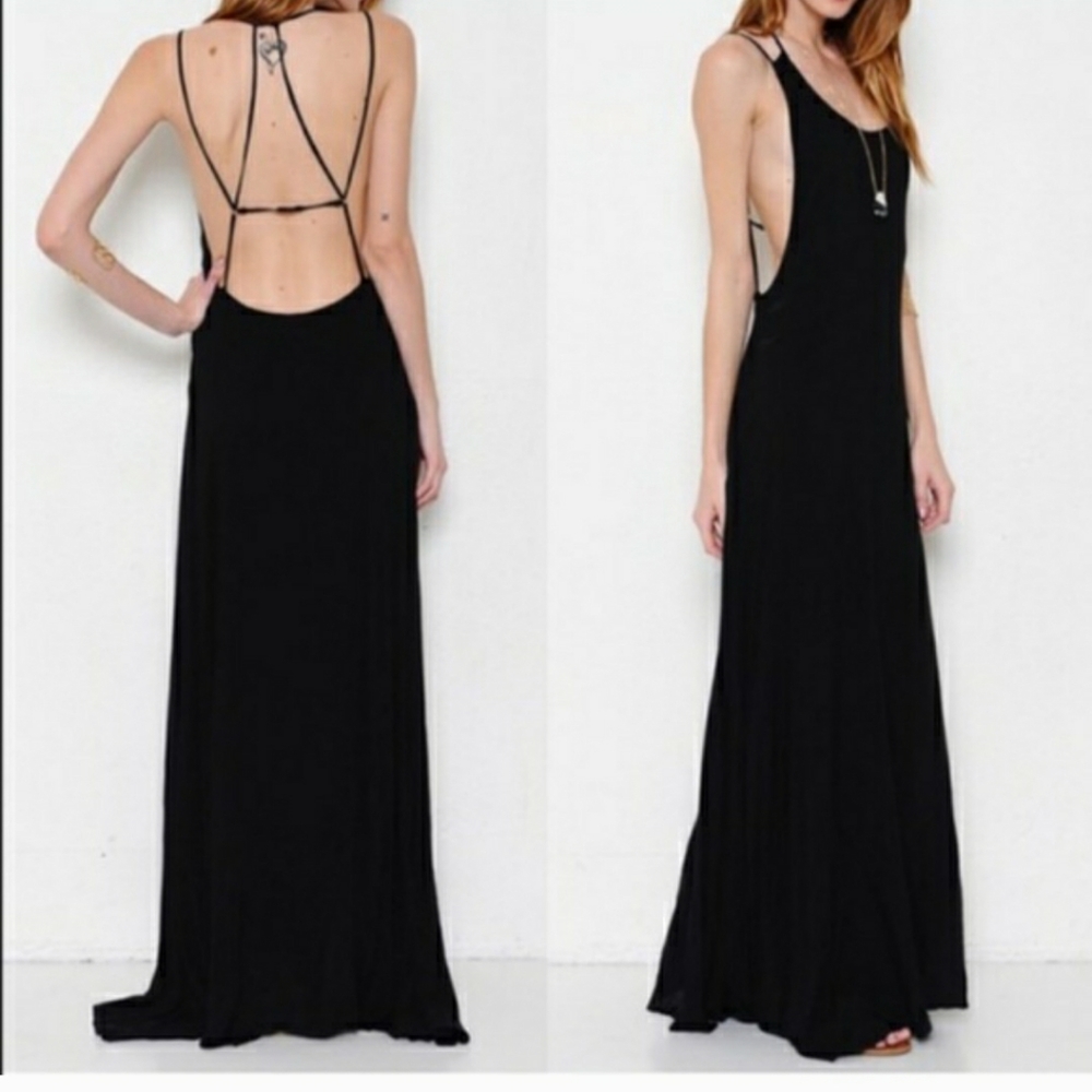 Backless black dress